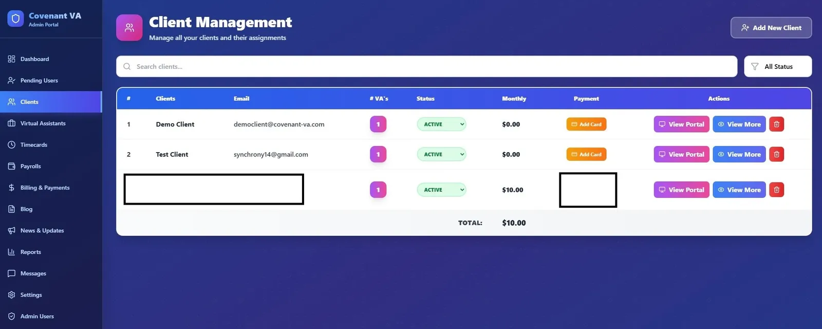 Covenant VA Platform screen 4