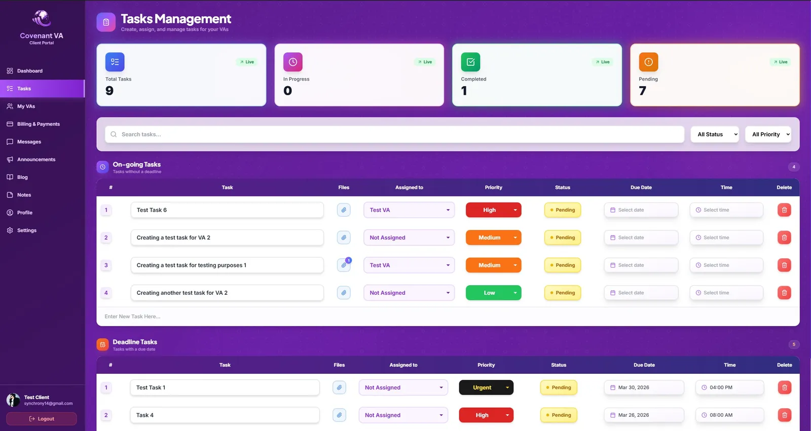 Covenant VA Platform screen 6