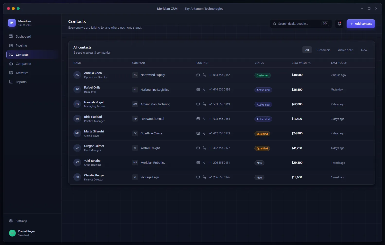 Desktop CRM Tool — screen 3 of 3