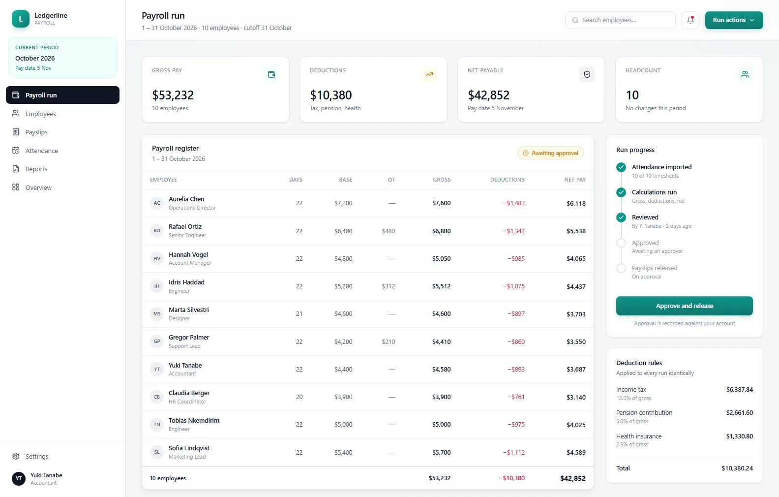 Payroll System — screen 1 of 3