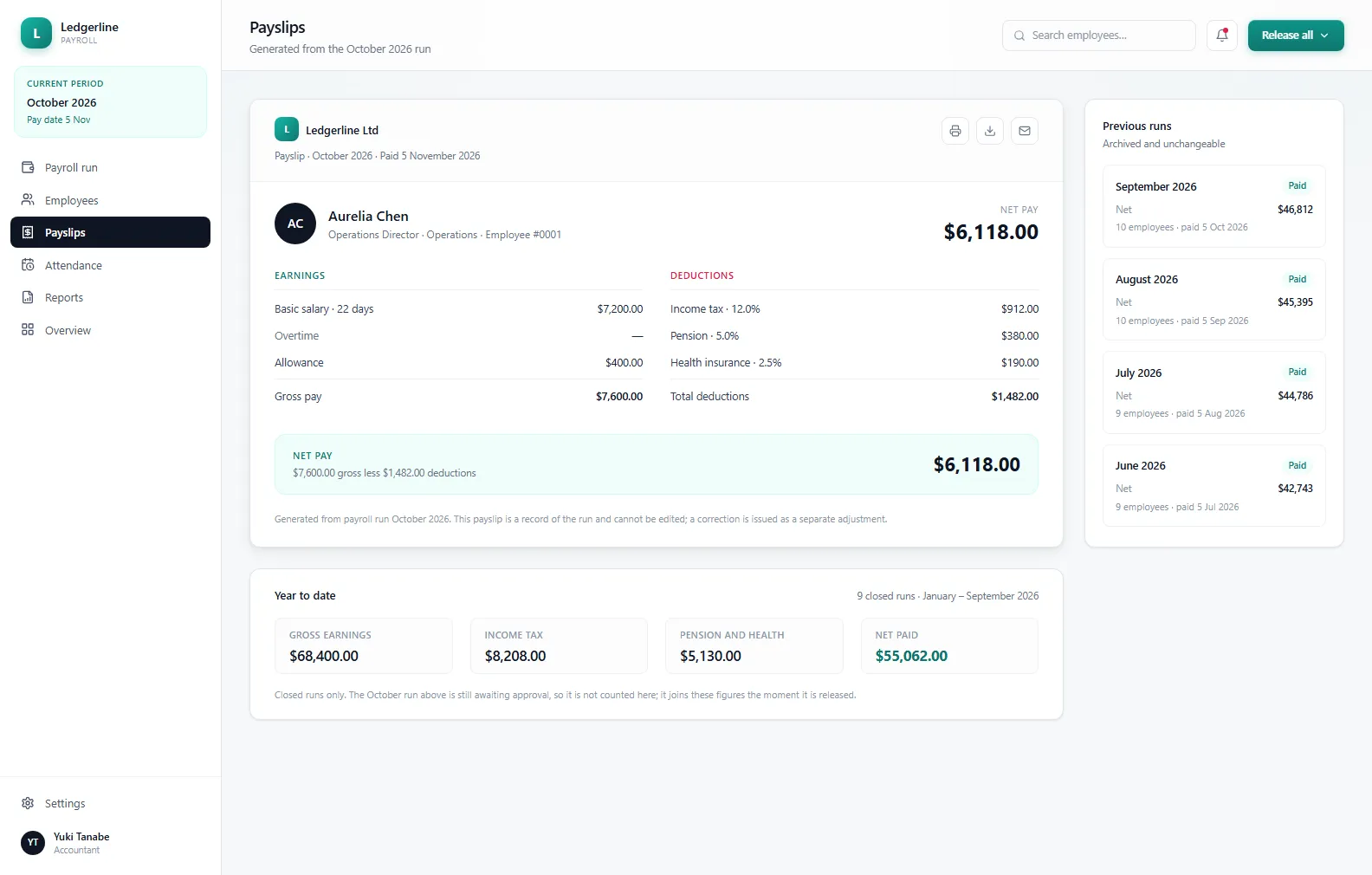 Payroll System — screen 3 of 3