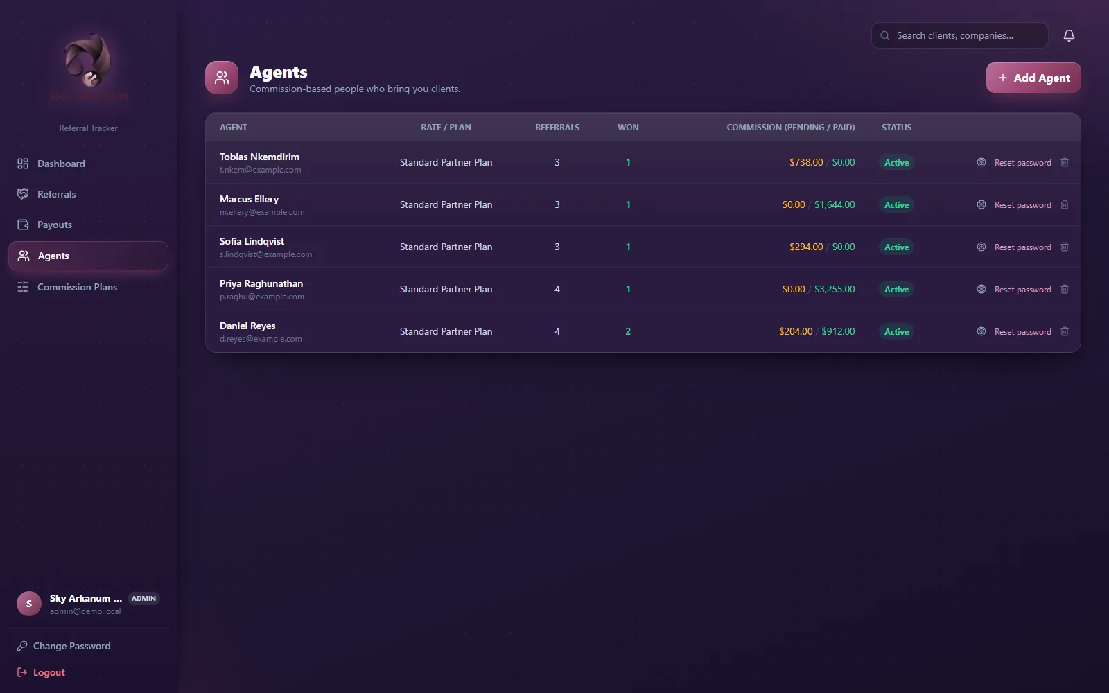 Sky Arkanum Referral Tracker — screen 3 of 4